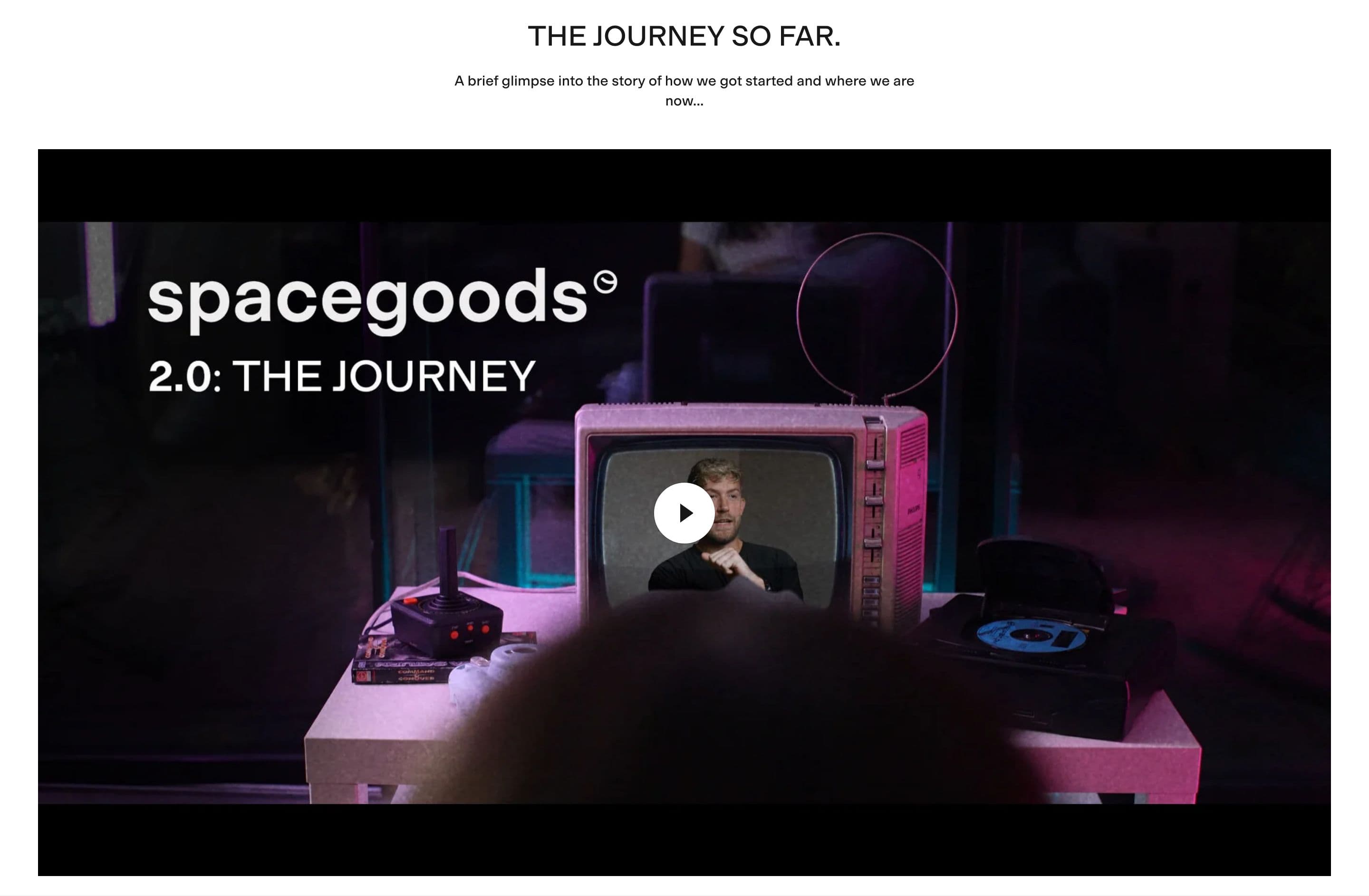 Founder / Brand Story section from Spacegoods, a supplements & wellness Shopify store — desktop screenshot