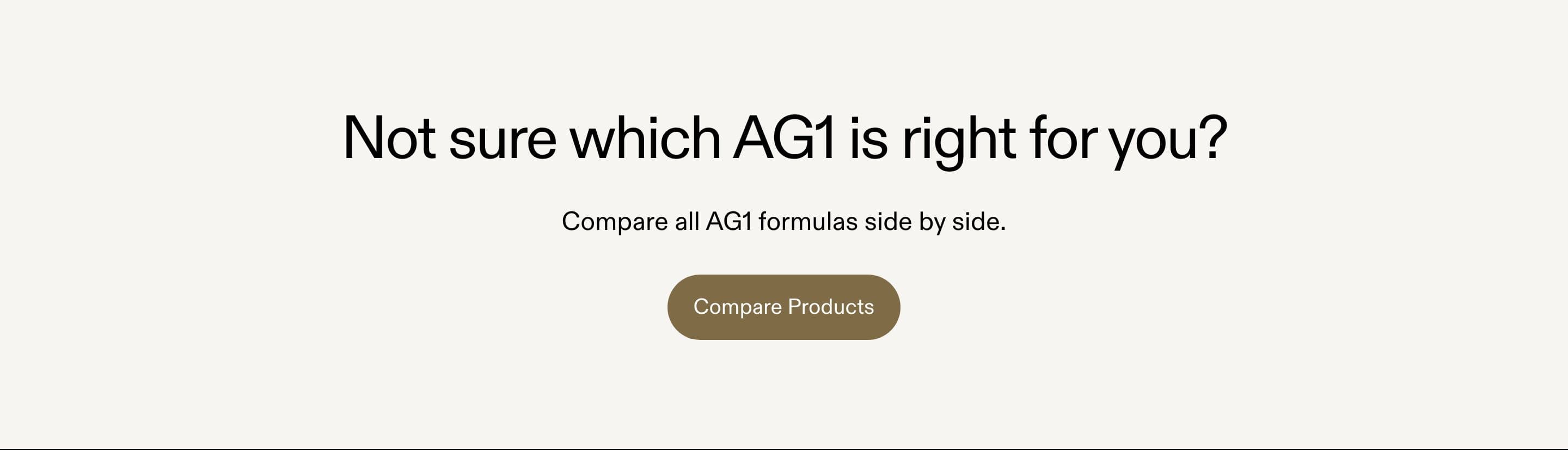 Comparison Table section from AG1 Official, a supplements & wellness Shopify store — desktop screenshot