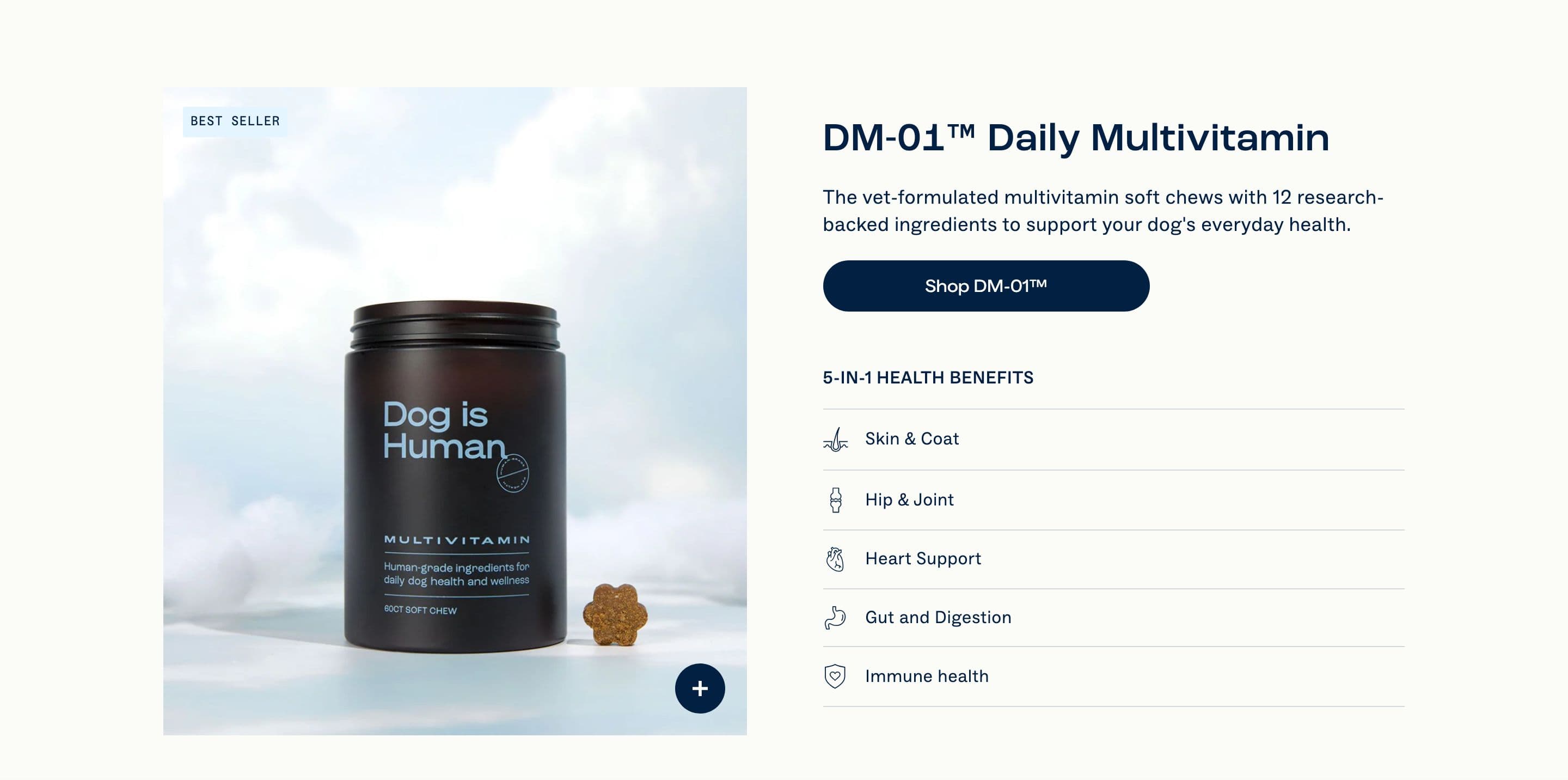 Buy Box & Add-to-Cart section from Dog Is Human, a pet Shopify store — desktop screenshot