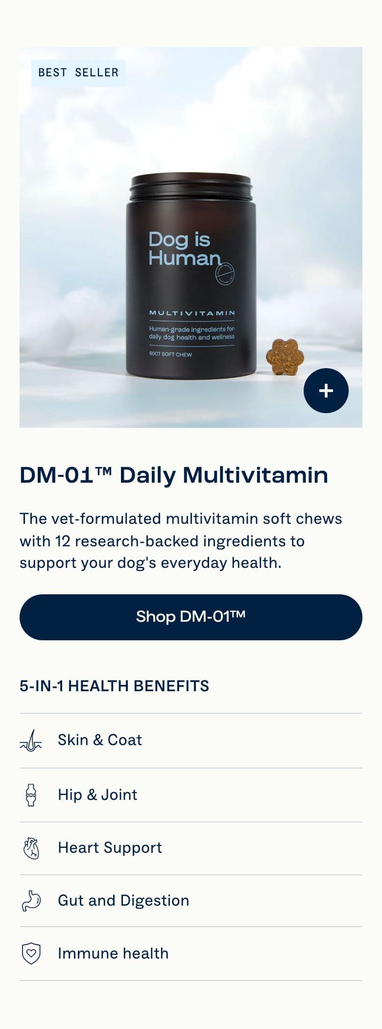 Buy Box & Add-to-Cart section from Dog Is Human, a pet Shopify store — mobile screenshot