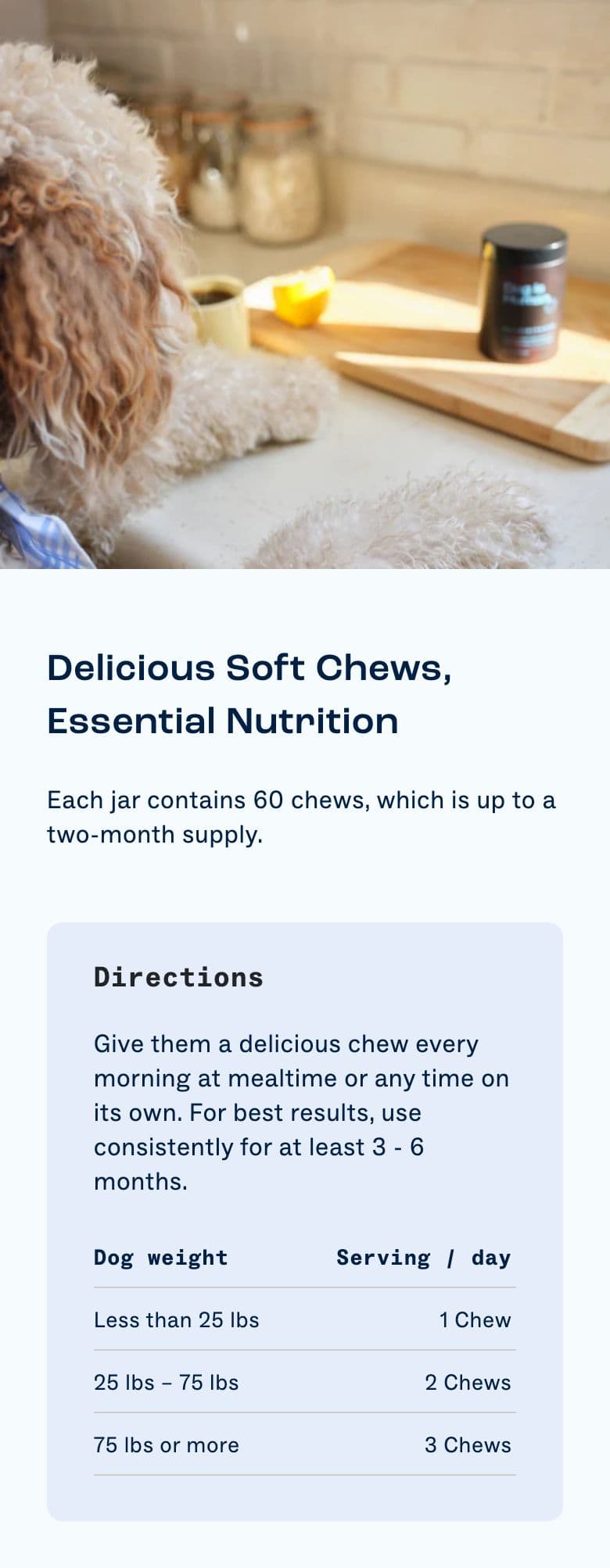 Ingredients / How-to-Use section from Dog Is Human, a pet Shopify store — mobile screenshot