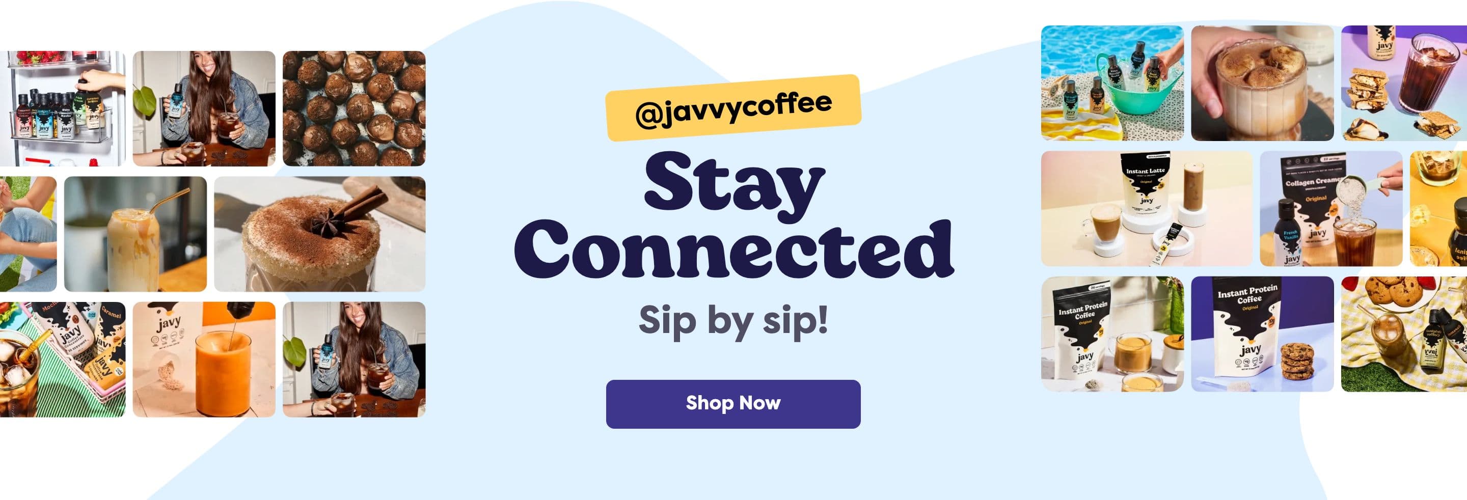 UGC & Social Proof section from Javvy Coffee, a food & beverage Shopify store — desktop screenshot