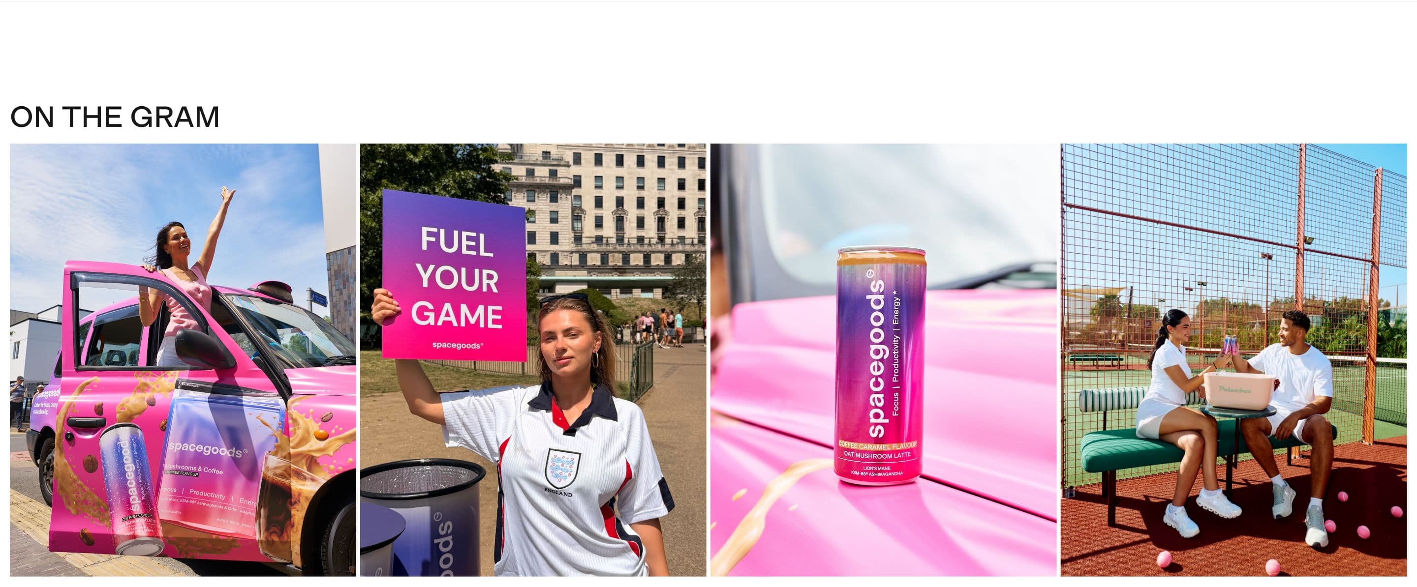 UGC & Social Proof section from Spacegoods, a supplements & wellness Shopify store — desktop screenshot